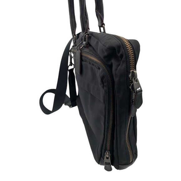 Coach Women’s Black Nylon Crossbody Bag With Leather Trim & Adjustable Strap - Picture 7 of 11